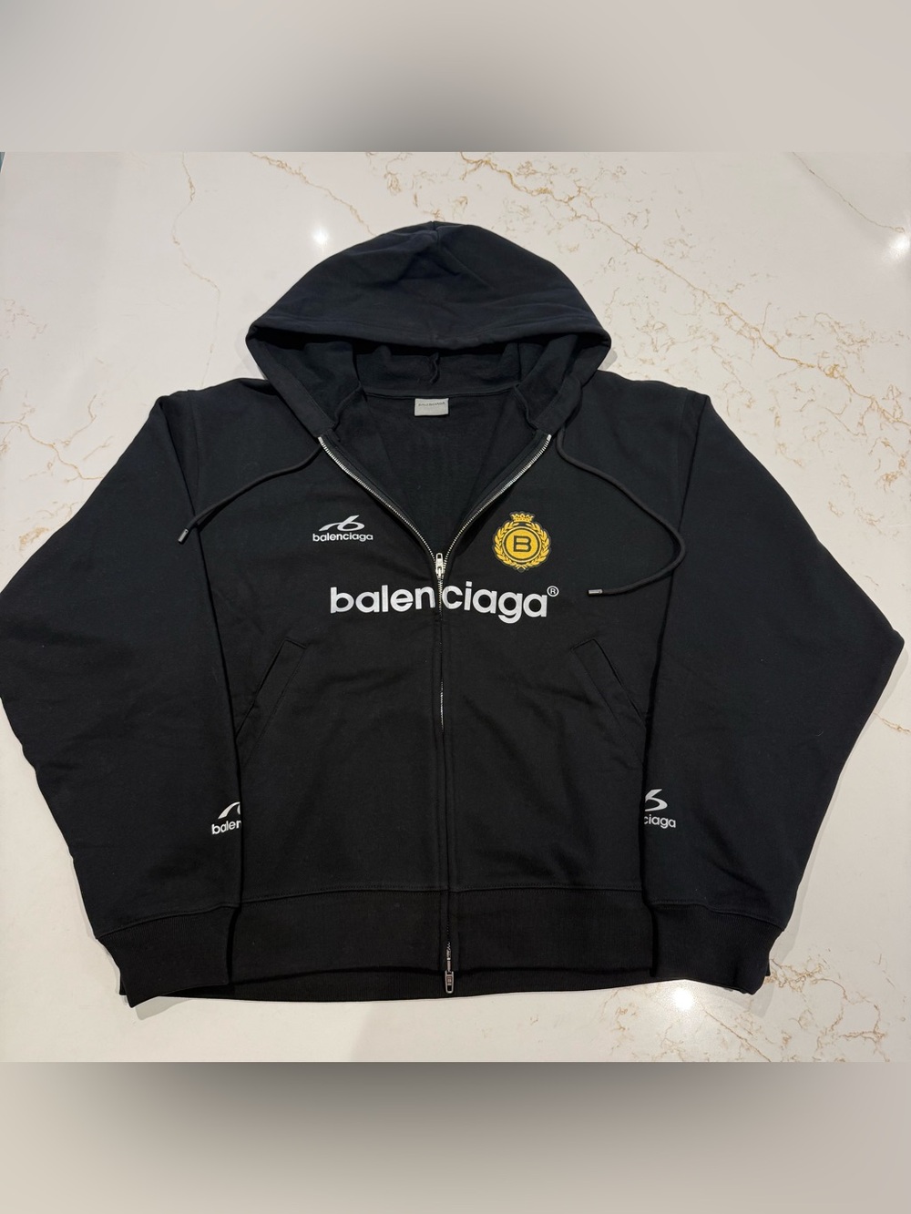 Balenciaga Soccer Oversized Zip-Up Hoodie Large